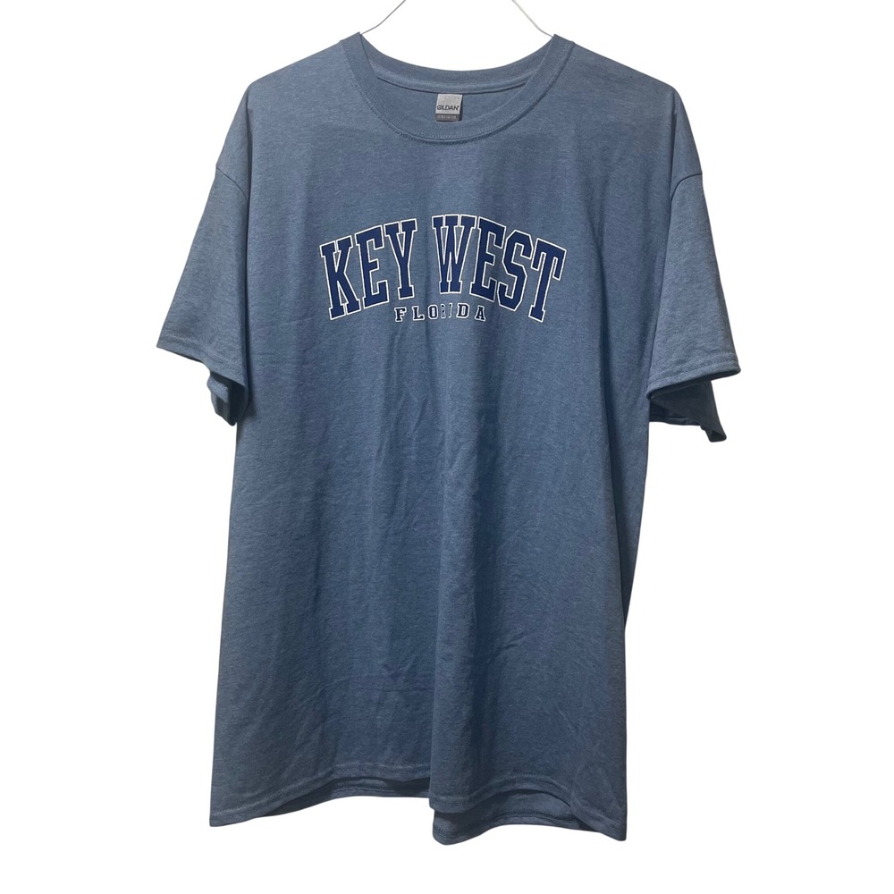 Gildan Key West Florida Graphic T Shirt Mens XL Heather Blue Short Sleeve Tee